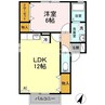エレガンテ西阿知　Ａ棟 1LDKの間取り
