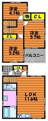 COCO茶屋町　A 3LDKの間取り