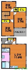 COCO茶屋町　A 3LDKの間取り