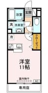 ランピオーネ 1Kの間取り