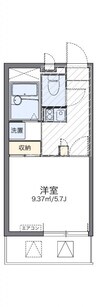 レオパレスコスモスⅡ 1Kの間取り