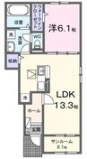 カルフール　Ⅱ 1LDKの間取り