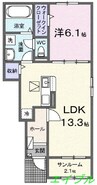 カルフール　Ⅱ 1LDKの間取り