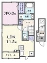 キャメリア 1LDKの間取り