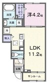 キャメリア 1LDKの間取り