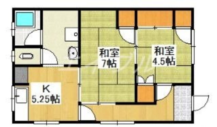 間取図 福富西借家（2戸1）