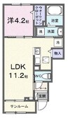 キャメリア 1LDKの間取り