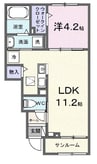 キャメリア 1LDKの間取り