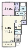 キャメリア 1LDKの間取り