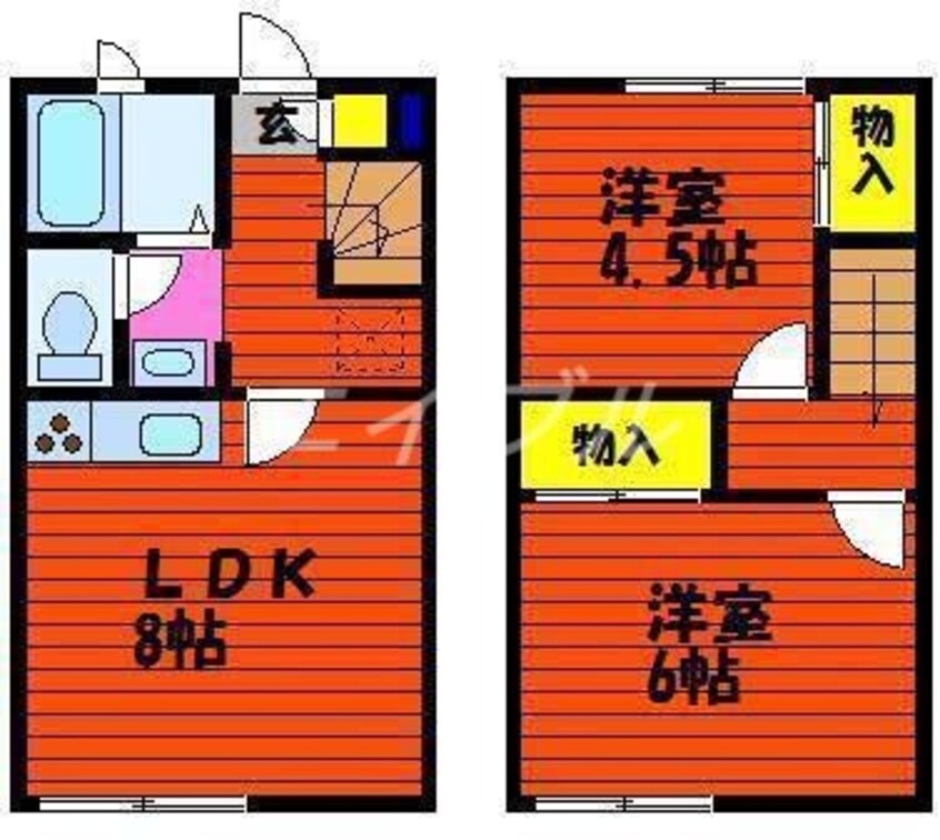 間取図 レオパレスワカミヤ60