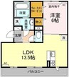シェーン　ネーベル　Ａ棟 1LDKの間取り