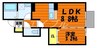 D-room平田 1LDKの間取り
