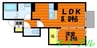 D-room平田 1LDKの間取り