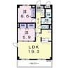 シャン・ド・フルール 2LDKの間取り