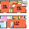 リビエール茶屋町 2LDKの間取り