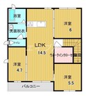 クレセオ西長瀬の間取図