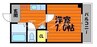 グローバル松島 1Kの間取り