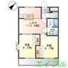 サンモール 2LDKの間取り