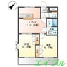 サンモール 2LDKの間取り