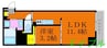 8Leaf大元 1LDKの間取り