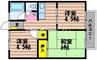 シティハイム吉岡Ｂ棟 3Kの間取り