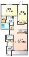 アンジュブラン 2LDKの間取り
