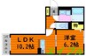 ル・シェル中庄Ⅱ 1LDKの間取り