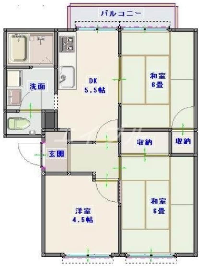 間取図 パステルシティB
