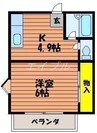 アスティ21 1Kの間取り
