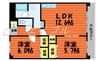 K-city葦高 2LDKの間取り