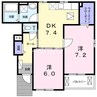ポース　アザリーⅡ 2DKの間取り