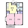 エルディムシャルマンＡ 2DKの間取り