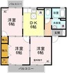 パークサイド堀南　Ｃ棟 3DKの間取り