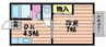 グリーンヒルズ　F棟 1DKの間取り