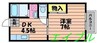 グリーンヒルズ　F棟 1DKの間取り