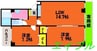 サンセリテItano　Ａ棟 2LDKの間取り