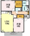 ロイヤルガーデンミルフィー　Ｂ棟 2LDKの間取り