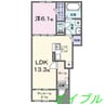 ベル・クールⅡ 1LDKの間取り