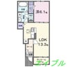 ベル・クールⅡ 1LDKの間取り