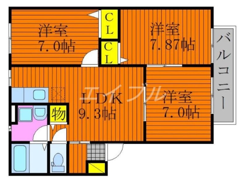 間取図 ミルグレース大福　Ｄ棟