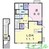 ノール　サンクチュエールＢ 1LDKの間取り
