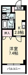 JRBハイツ倉敷 1Kの間取り