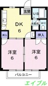 ドリームハイツ 2DKの間取り