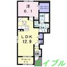 プラシード・Ｂ 1LDKの間取り