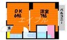 ヴィラナリー児島1号棟 1DKの間取り
