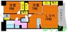 クレール西市 2LDKの間取り