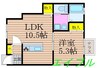 arancia青江B棟 1LDKの間取り
