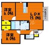 ヴィラ・ボヌール　B棟 2LDKの間取り