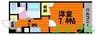 JRBハイツ倉敷 1Kの間取り