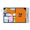 パークサイド新保 1Kの間取り